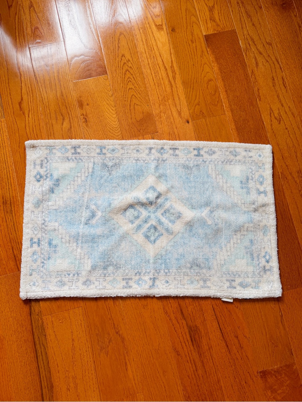Rachel Zoe Vintage Style Bath Mat Blue Ivory Medallion